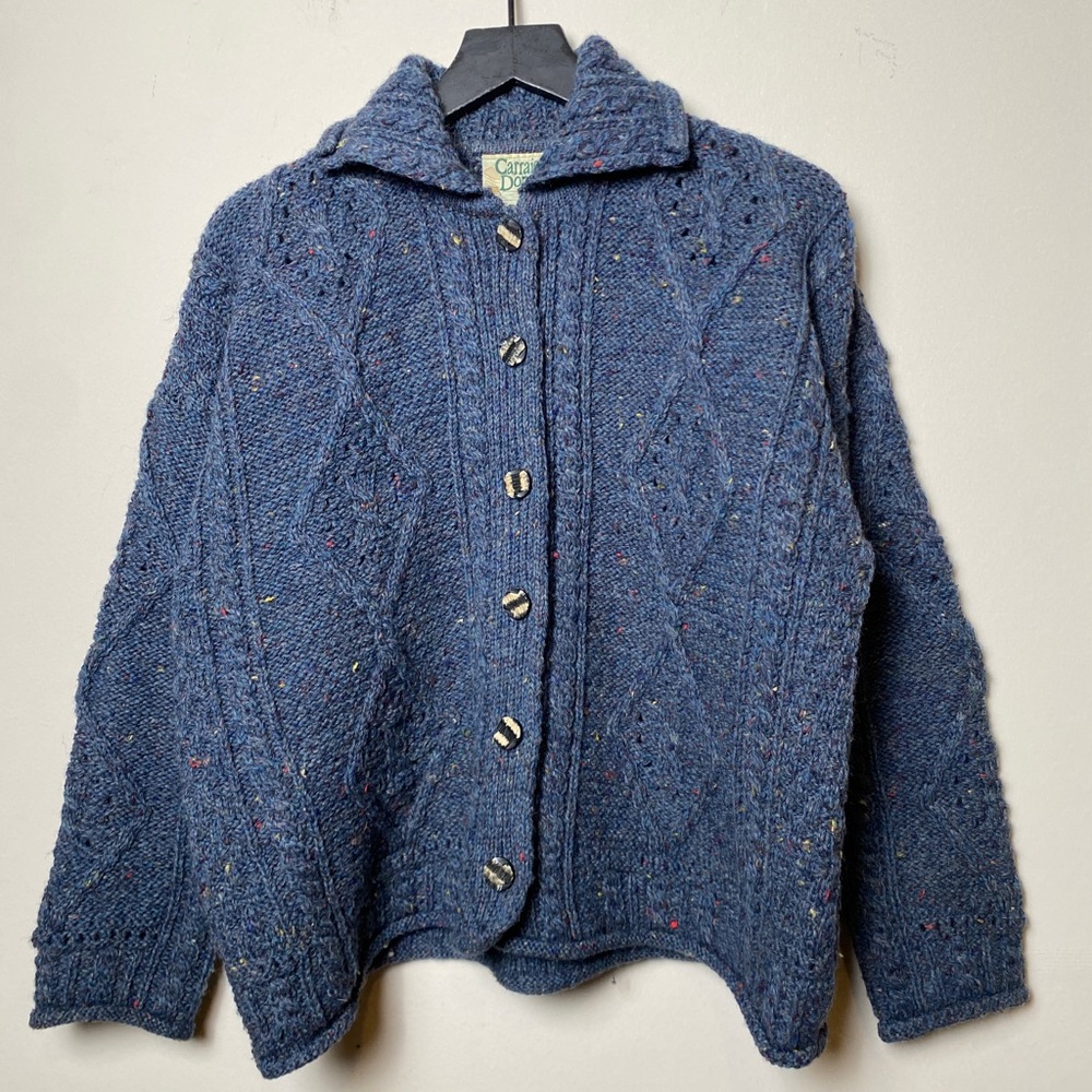 Carraig Donn Aran Irish 100% Wool Cardigan